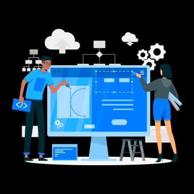Equipo diseñando interfaz web.